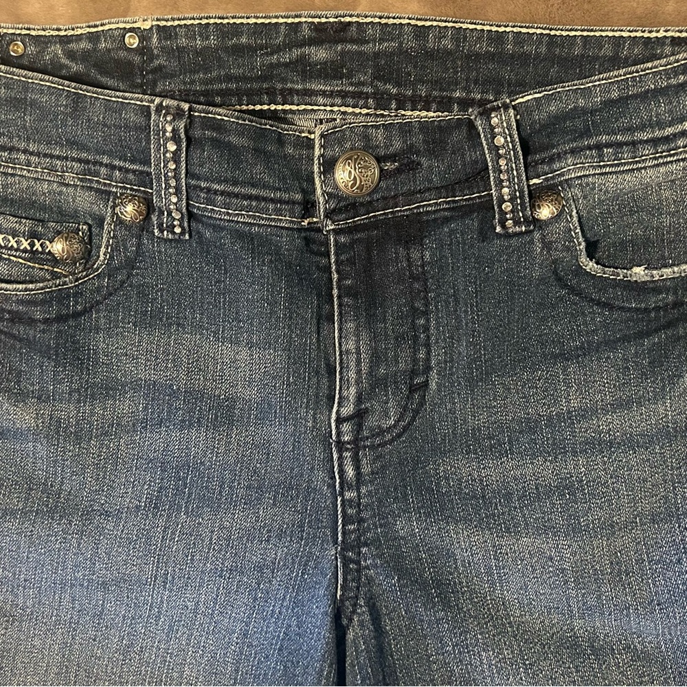 Style & Co. Dark Blue Embroidered Jeans - Picture 2 of 7